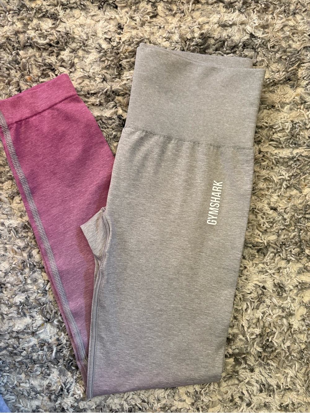 Gymshark Kids Two-Tone Leggings - Gray & Pink Purple